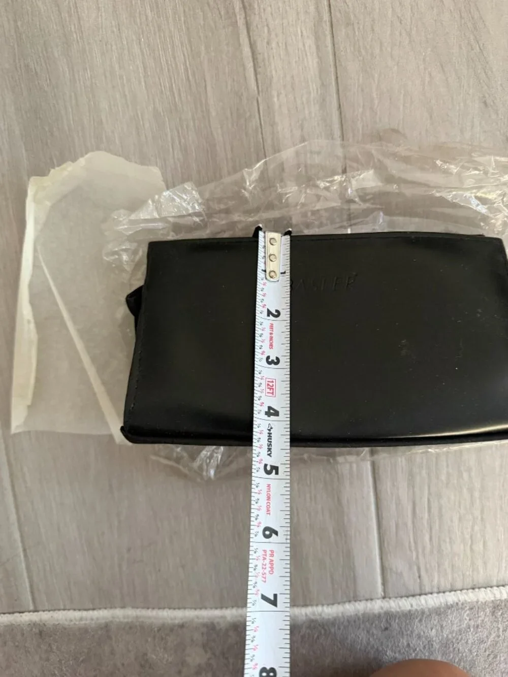 BASLER Black Leather Makeup Toiletry Bag NEW NWOT